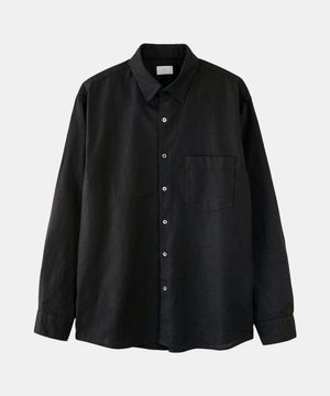 린넨 데스커 셔츠 - 블랙