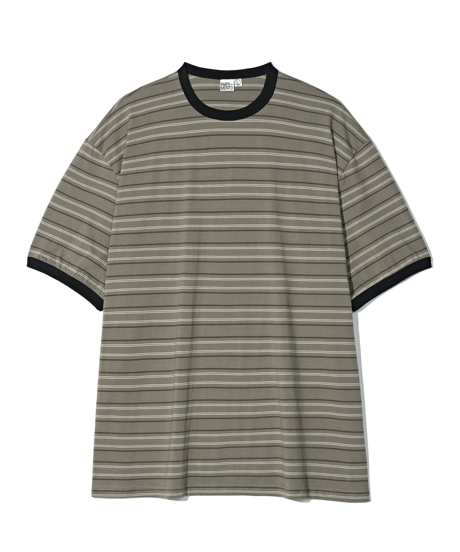 PARTIMENTOのEngineered Stripe Ringer Tee 全2色 MUSINSA | PARTIMENTO Engineered Stripe Ringer Tee Khaki