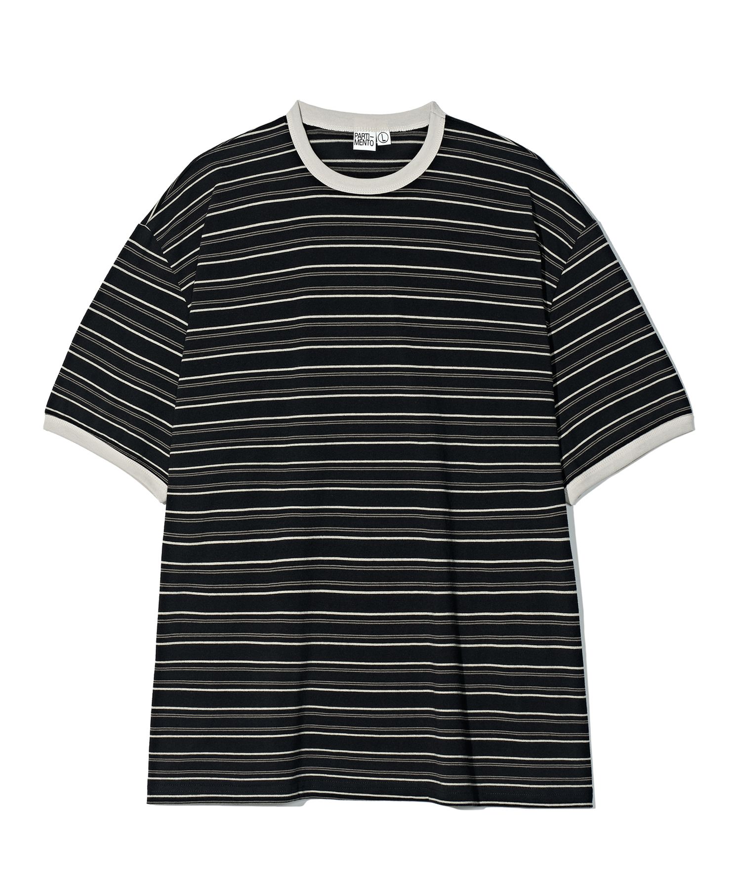 PARTIMENTOのEngineered Stripe Ringer Tee 全2色 MUSINSA公式 | PARTIMENTO Engineered Stripe Ringer Tee Black