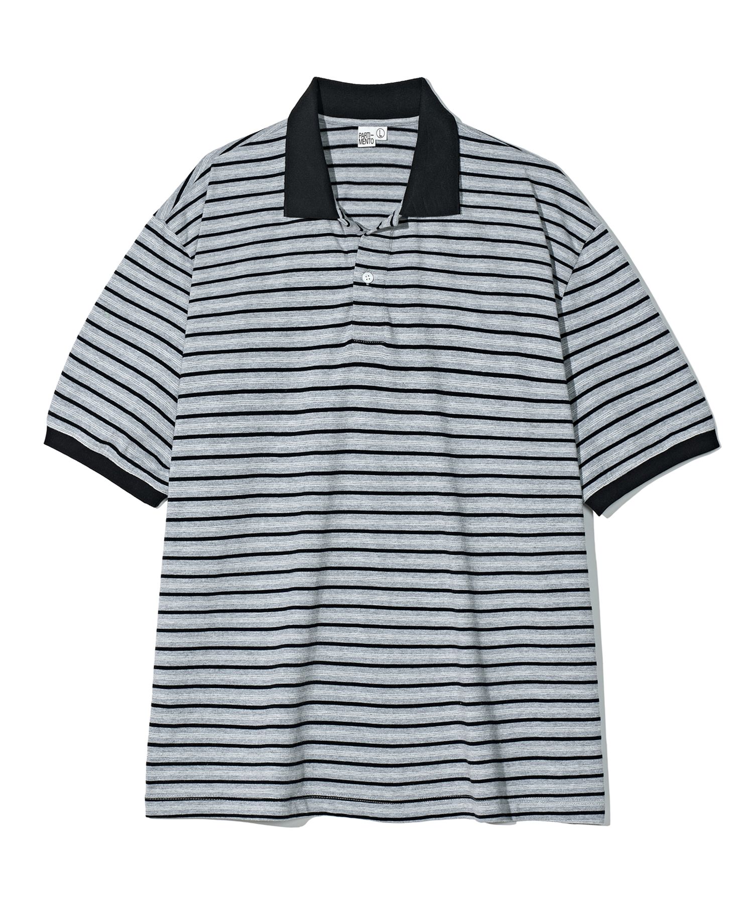 PARTIMENTOのMulti Stripe Collar Tee MUSINSA | PARTIMENTO Multi Stripe Collar Tee Gray
