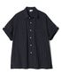 내로우 스트라이프 롤업 하프 셔츠 블랙