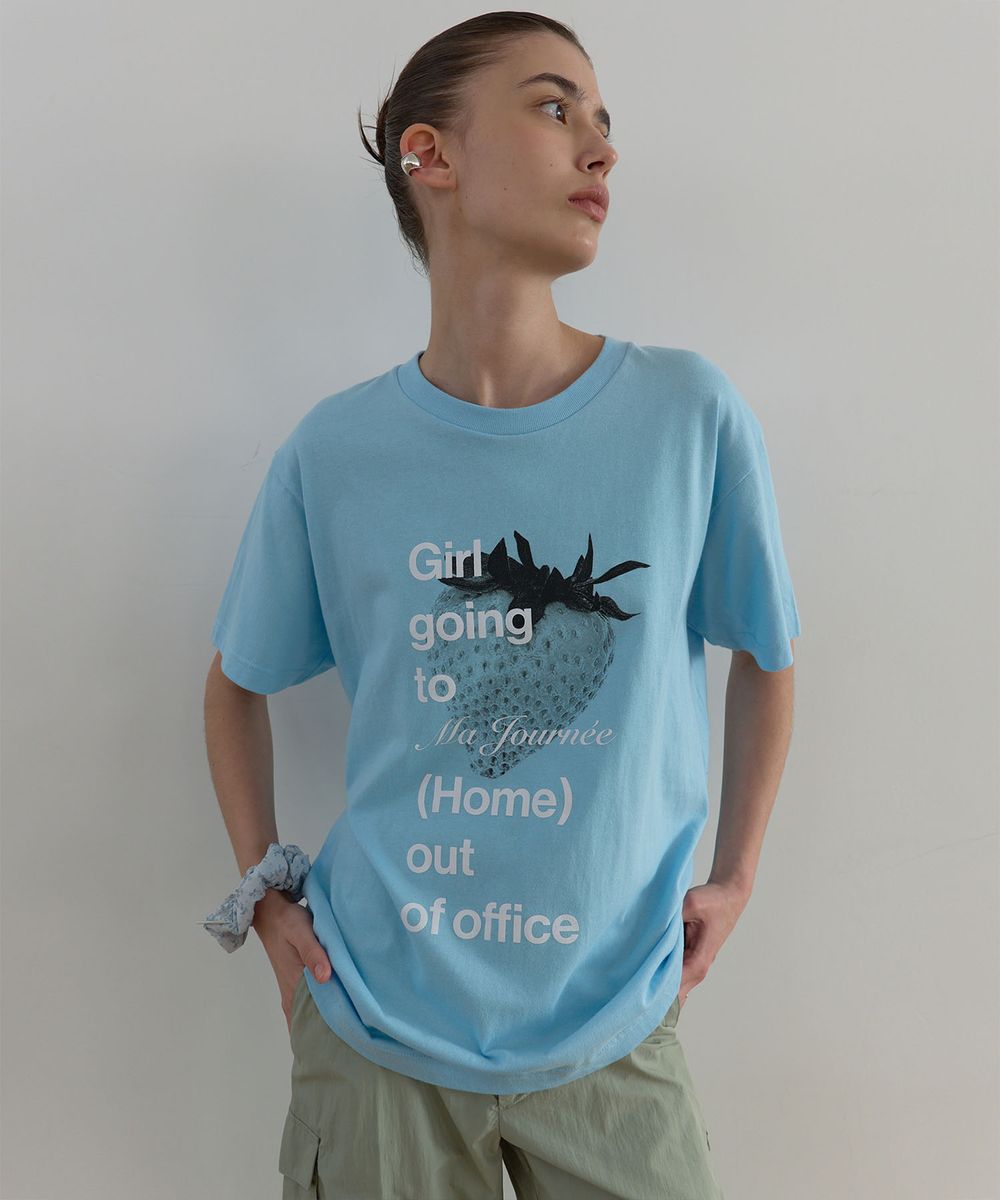 M STRAWBERRY SHORT SLEEVE T-SHIRT_SKY
