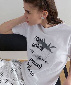 M STRAWBERRY SHORT SLEEVE T-SHIRT_WHITE