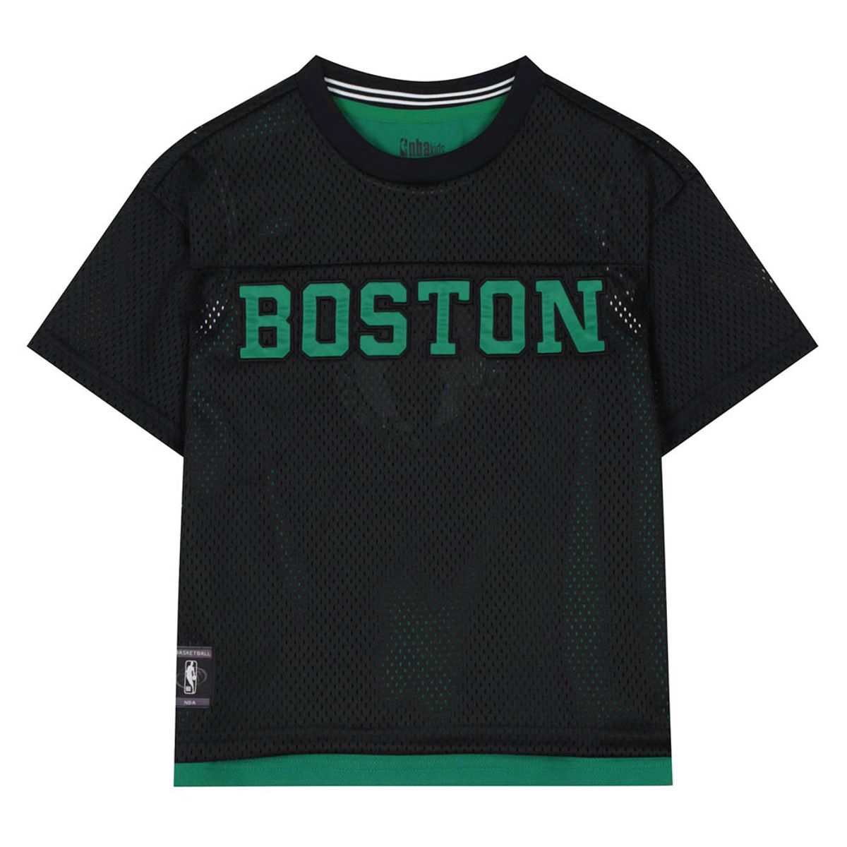 엔비에이 키즈(NBA KIDS) BOS 팀 메쉬 레이어드 티셔츠(K252TS092P) 블랙