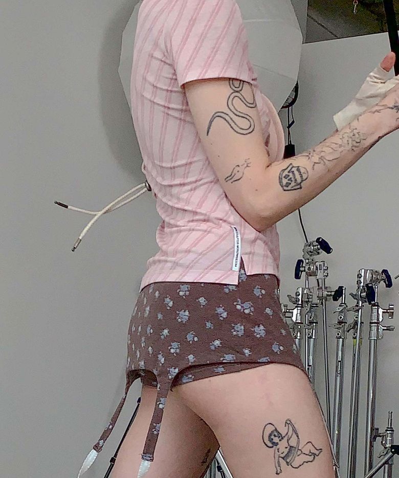 Cottage Garter Belt Skort Brown