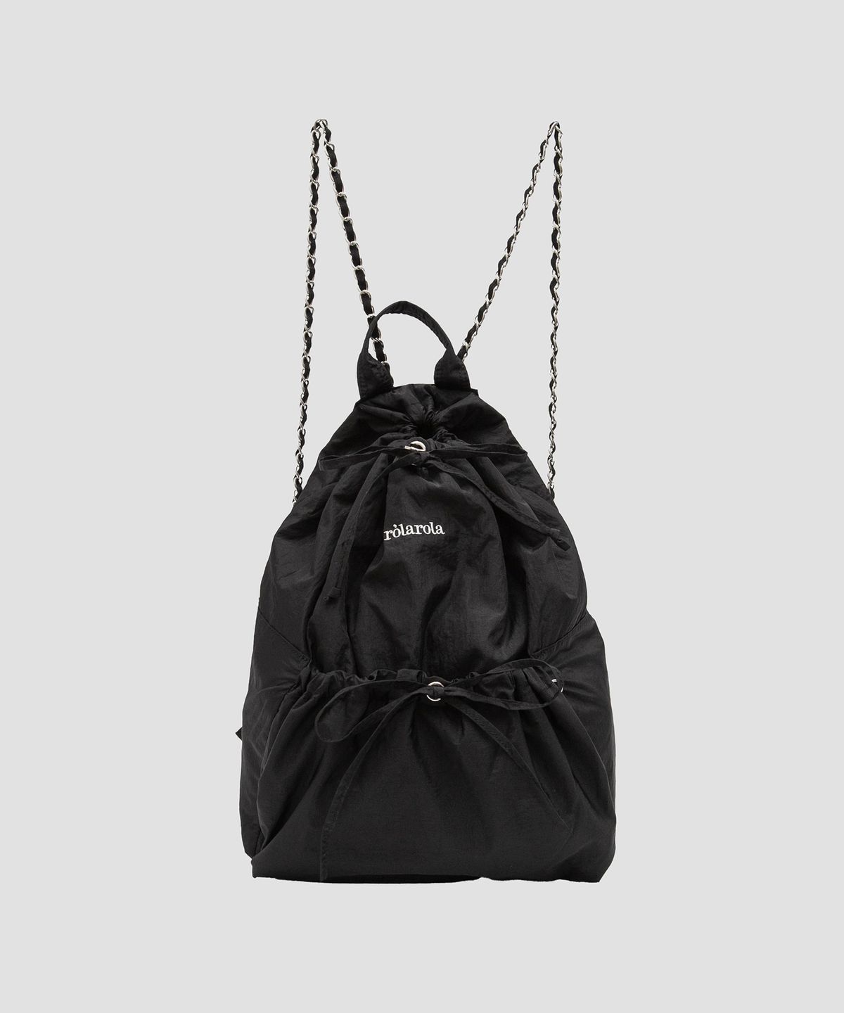 로라로라(ROLAROLA) NYLON CHAIN BACKPACK BLACK