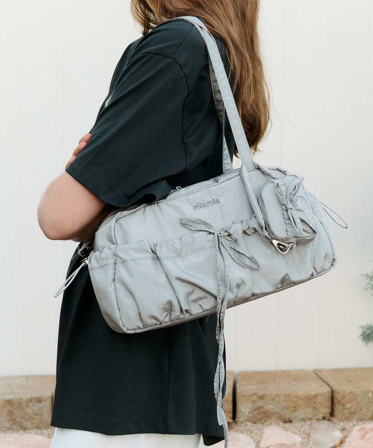 로라로라(ROLAROLA) STRING RIBBON DUFFLE BAG GRAY - 사이즈 & 후기 | 무신사