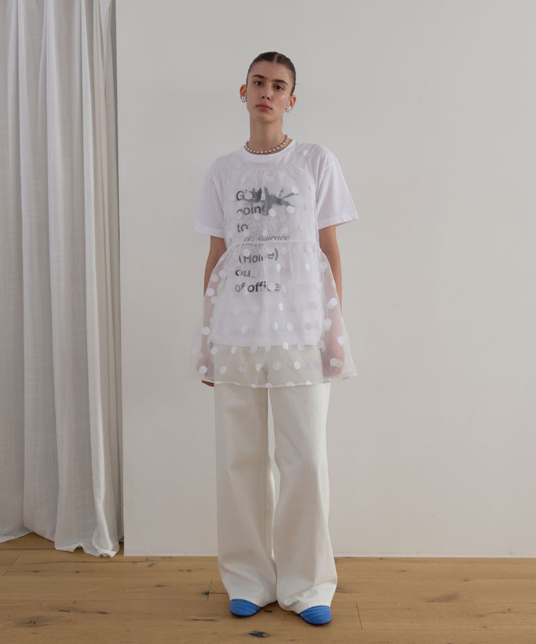 [채민 디렉터 PICK] SHEER DOT ORGANZA DRESS_WHITE