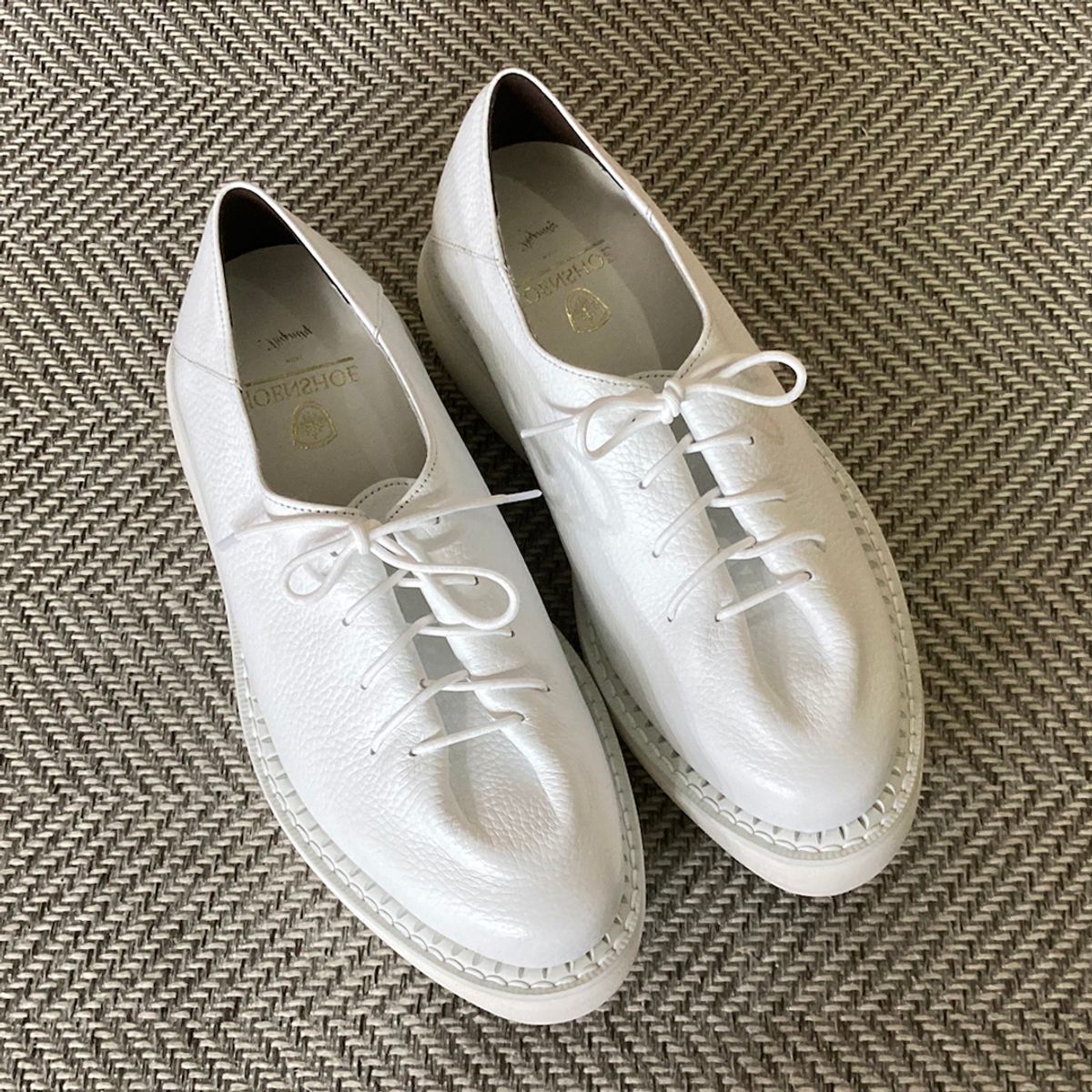 조앤슈(JOENSHOE) 링클 5cm 오버솔 옥스퍼드 오플화이트