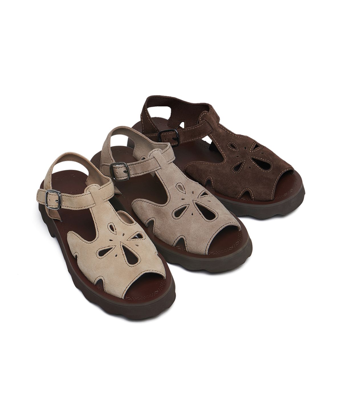 클로르(CLOR) PETAL CUTOUT SANDALS(SUEDE) - 3 colors