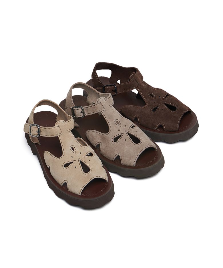 PETAL CUTOUT SANDALS(SUEDE) - 3 colors