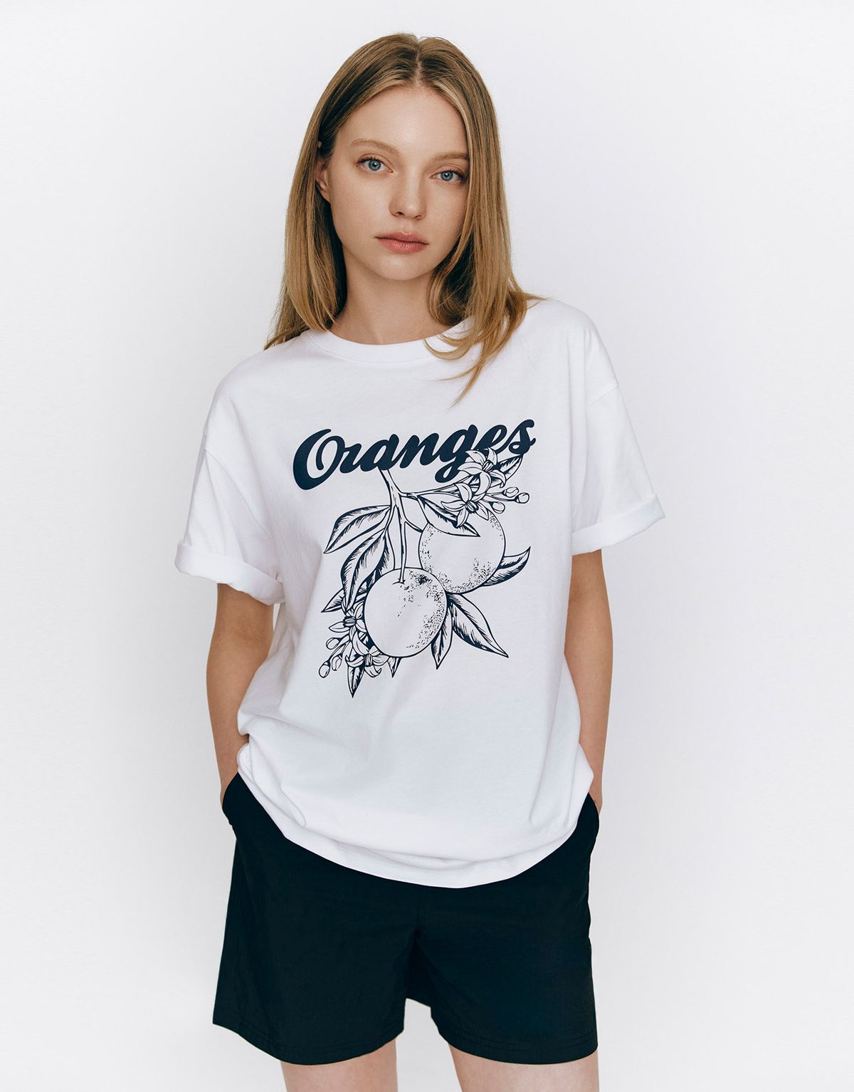 지오다노(GIORDANO) 오버핏 그래픽 티셔츠(Fruit) 395517 [6color]