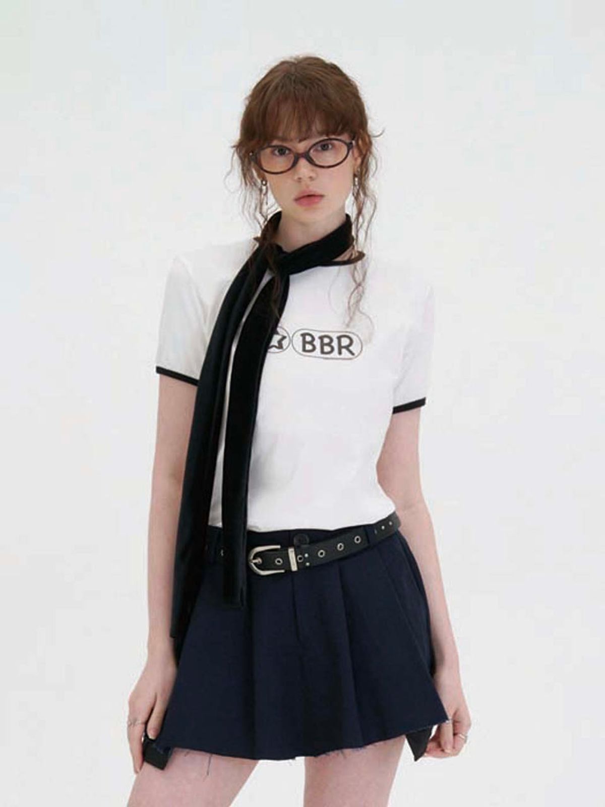 비보라(BIBORA) BBR logo 티셔츠(검정)