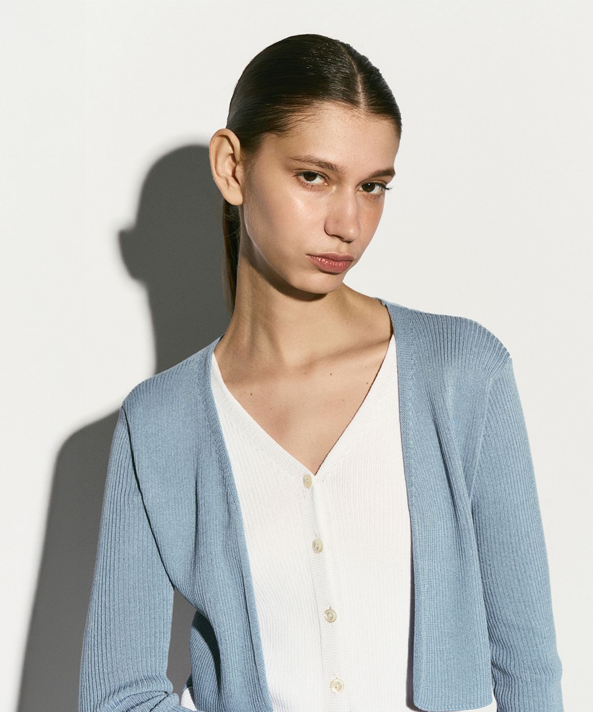 리이(RE RHEE) RIBBED ATTATCHED-LAYER TOP CLOUD