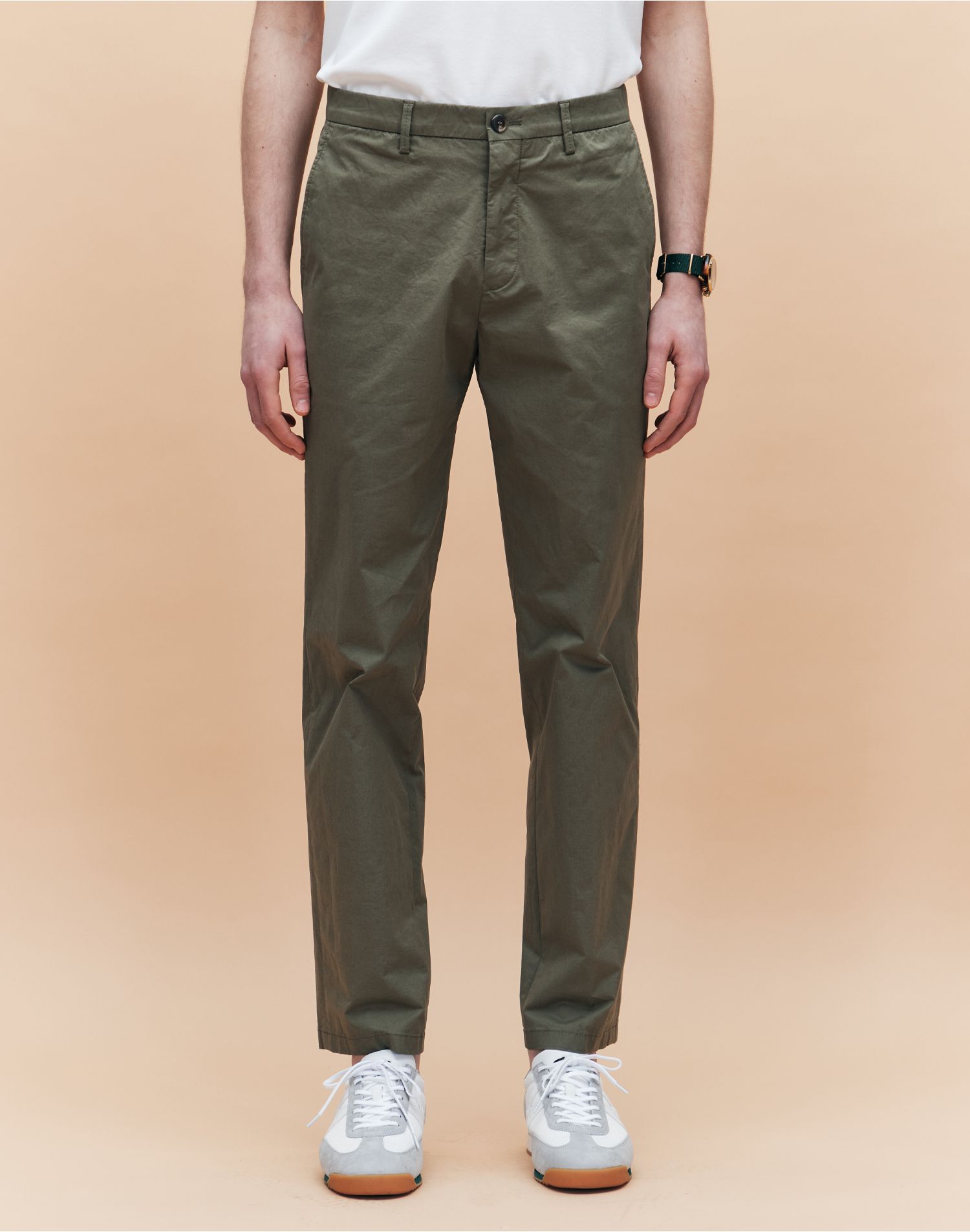 MUSINSA HAZZYS [ICONIC][332 TAPERED] Khaki Compact Twill Chino Pants