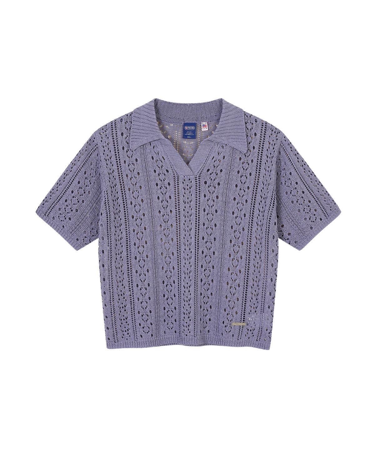 아웃도어 프로덕츠(OUTDOOR PRODUCTS) W OPEN COLLAR CABLE KNIT (LAVENDER)