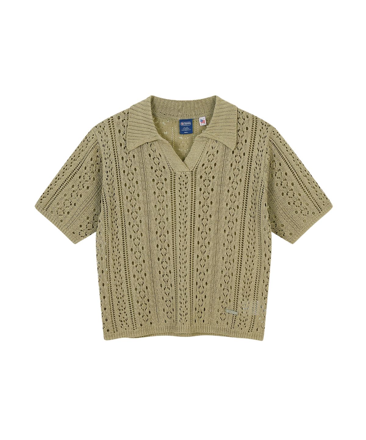 아웃도어 프로덕츠(OUTDOOR PRODUCTS) W OPEN COLLAR CABLE KNIT (KHAKI)