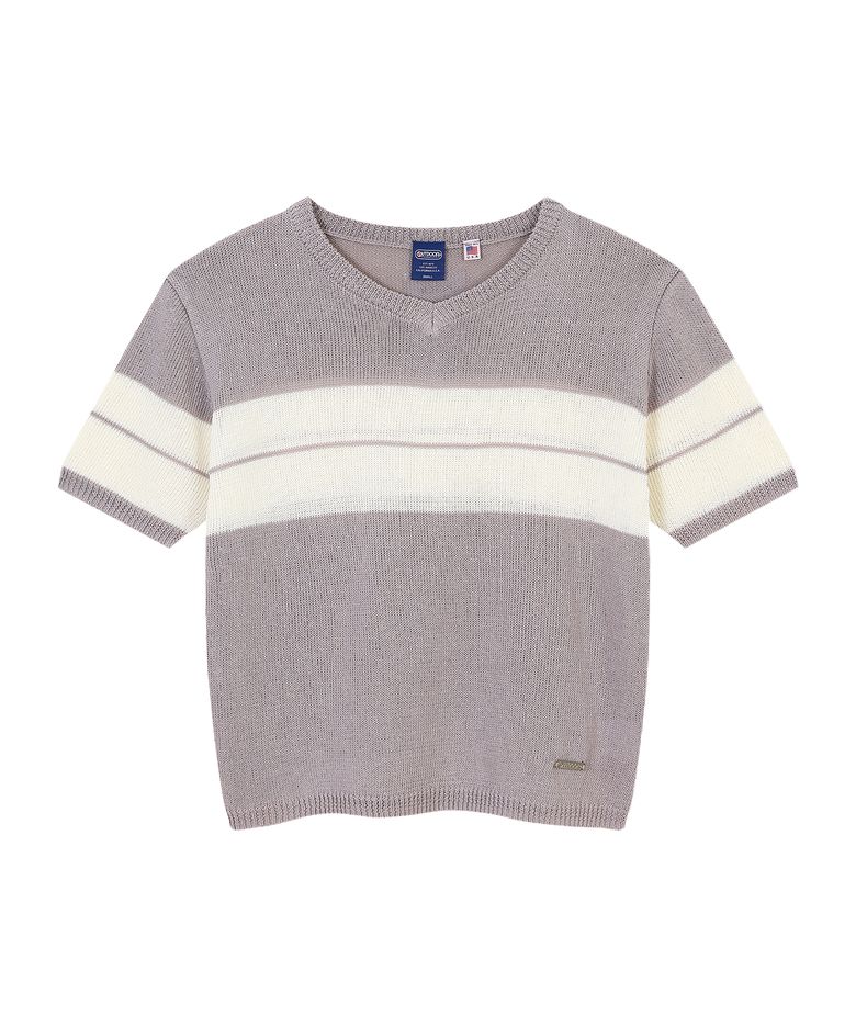 W V NECK KNIT (PURPLE)
