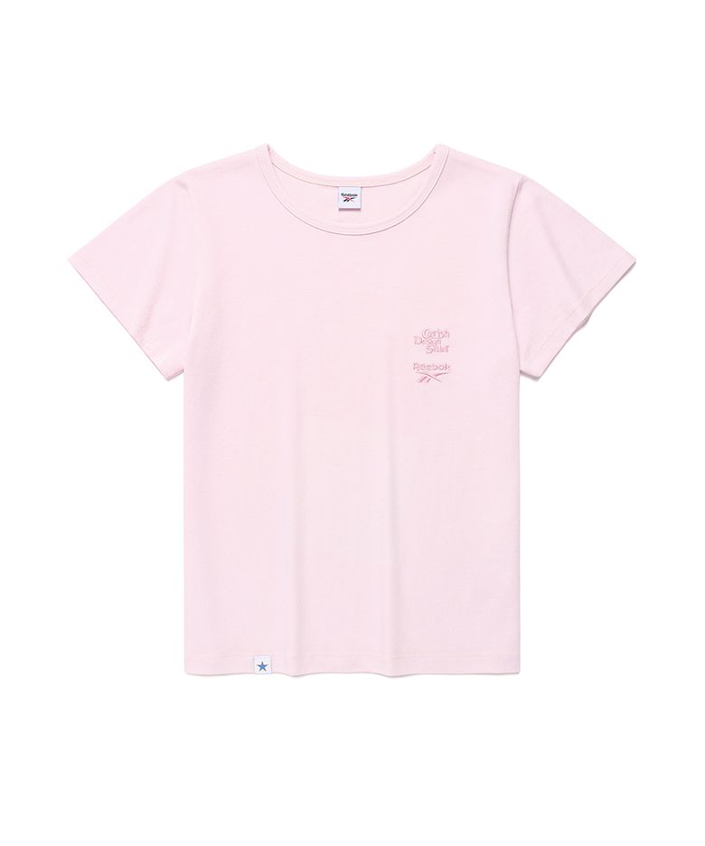 CAVISH X Reebok W DOUBLE LOGO EMB SS TEE PINK(CV2FMFT548B)