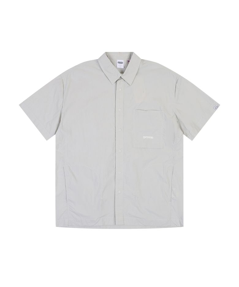 STITCH HALF SLEEVE SHIRTS (LIGHT GRAY)
