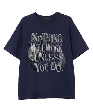 NOTHING WILL WORKS 오버핏 반팔 티셔츠 (SS026) 네이비