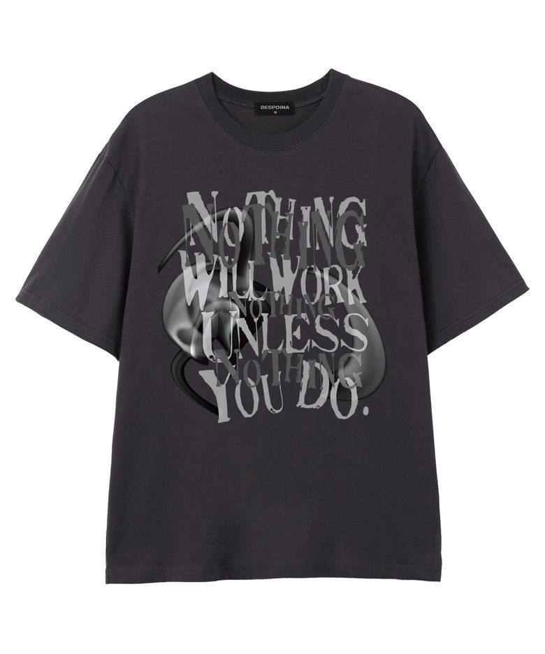 [FW신상할인] NOTHING WILL WORKS 오버핏 반팔 티셔츠 (SS026) 차콜