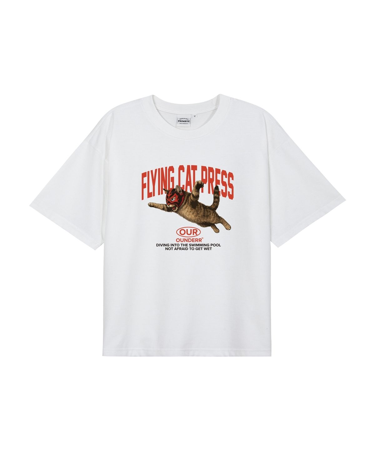 오언더알(OUNDERR) NEW FLYING CAT 반팔 티셔츠 (화이트)