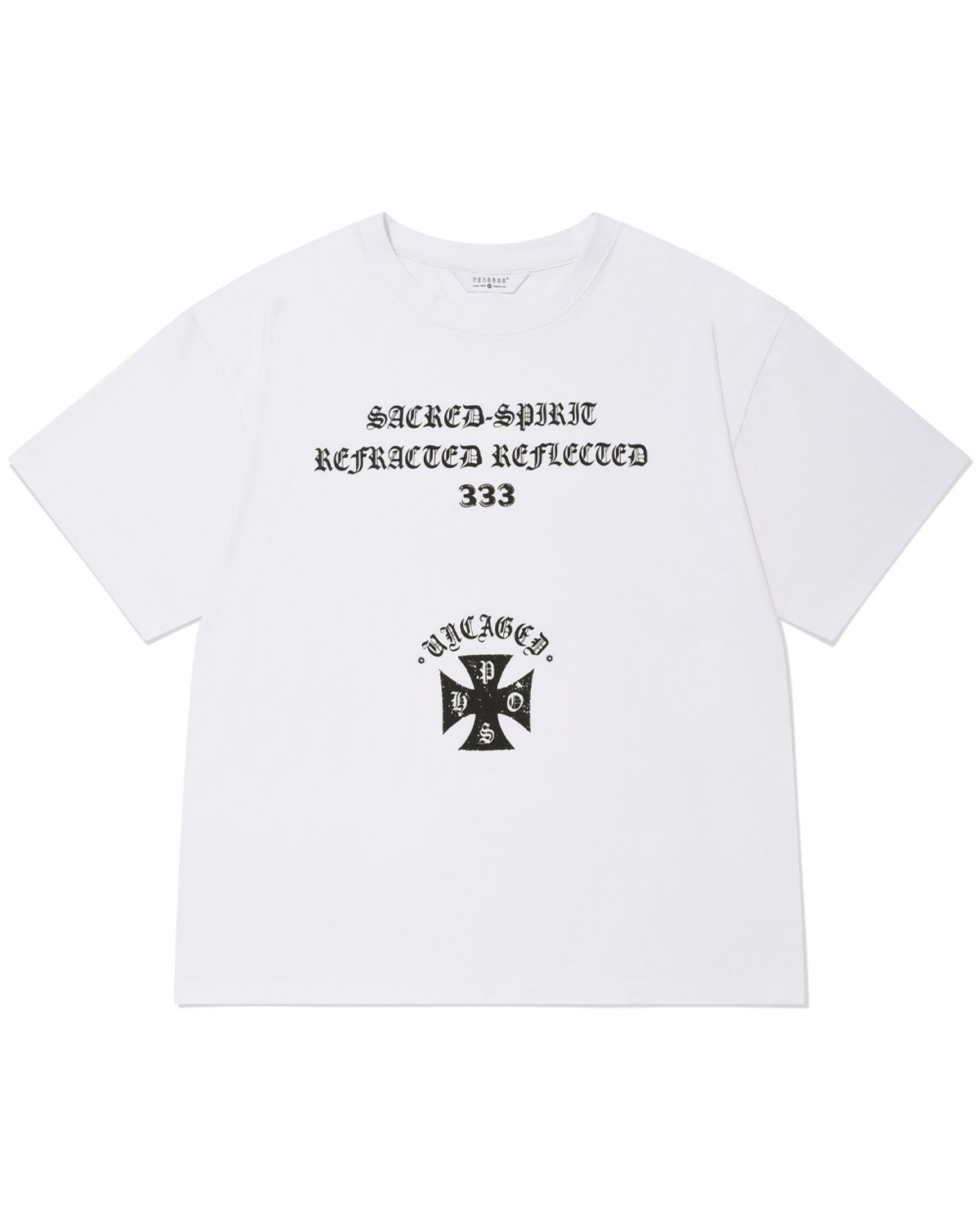 포스333(PHOS333) Uncaged Slogan T-Shirt/White