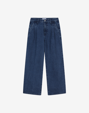 M501 투 턱 와이드 진 [블루]