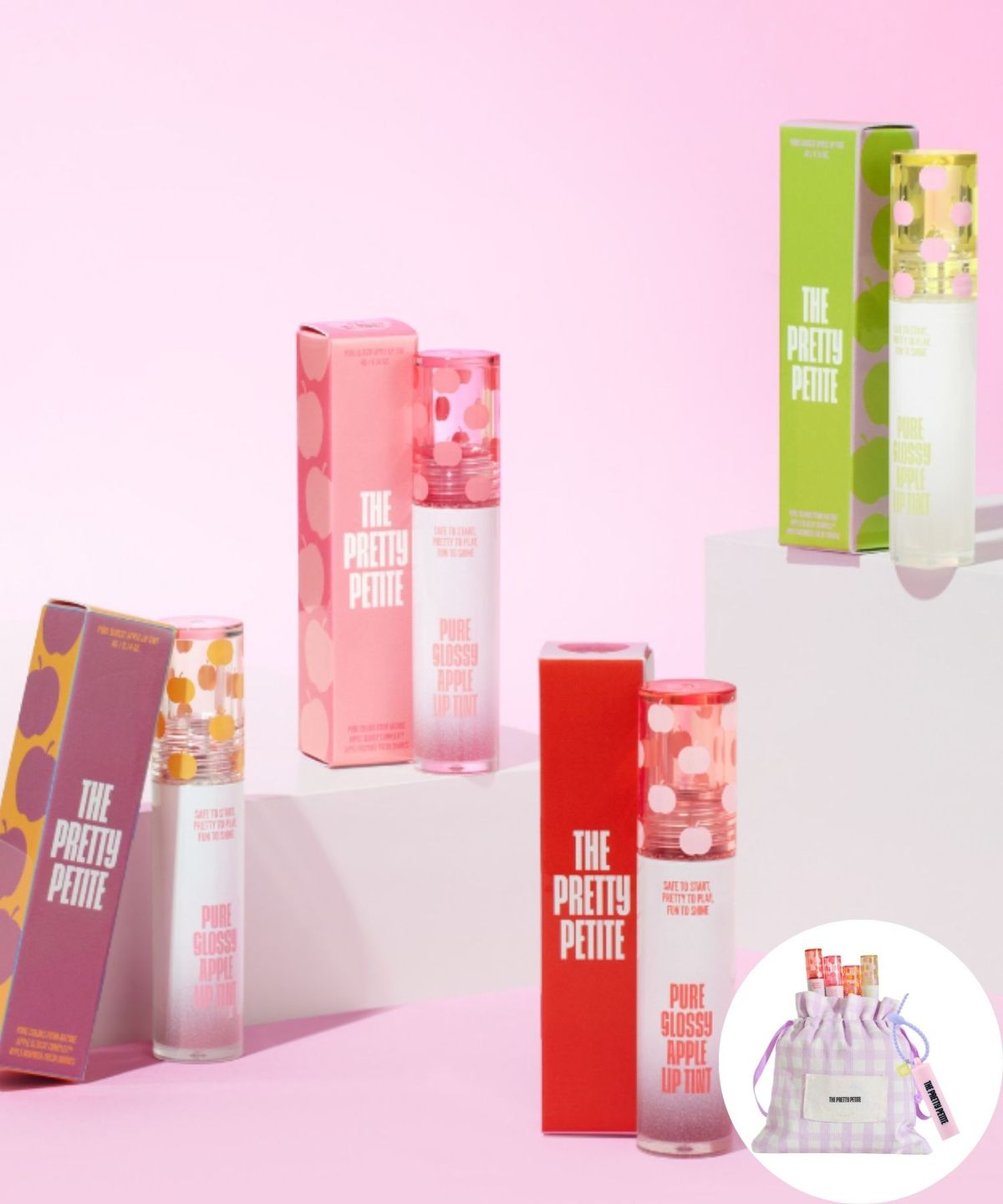더프리티쁘띠(THEPRETTYPETITE) TPP 퓨어글로시 애플립 틴트 4Color 선택(파우치 키링증정)