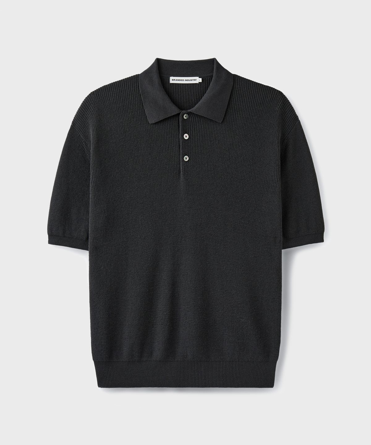 브랜디드(BRANDED) HARD TWIST RESORT POLO KNIT [GRAPHITE]