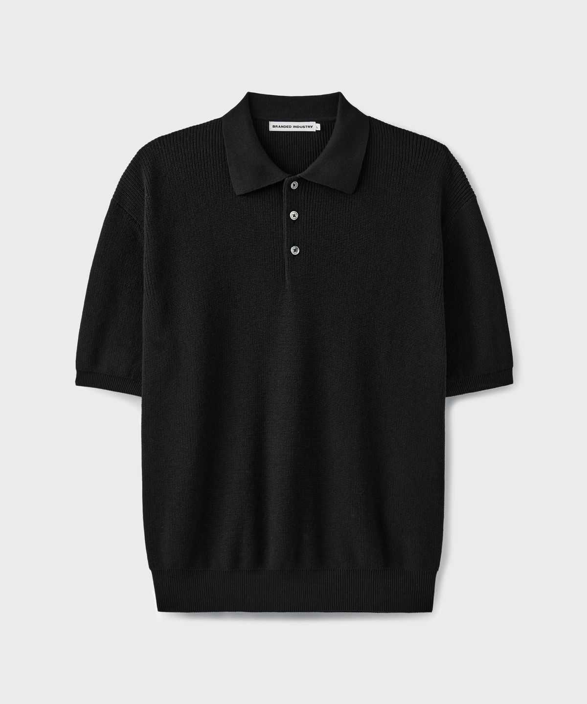 브랜디드(BRANDED) HARD TWIST RESORT POLO KNIT [BLACK]