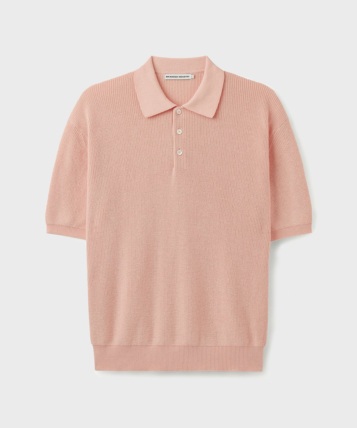 브랜디드(BRANDED) HARD TWIST RESORT POLO KNIT [PEACH]