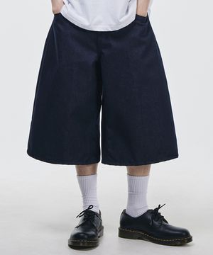 썸머 D링 버뮤다 생지 데님 팬츠[인디고]