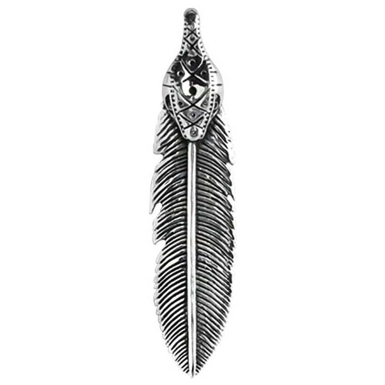 Oldschool Snake Feather Pendant