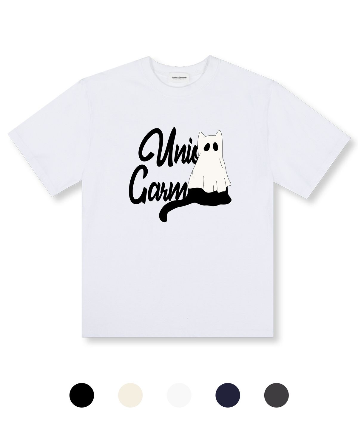 유니온가먼츠(UNION GARMENTS) 유령고양이 오버핏 반팔 티셔츠 5 COLOR