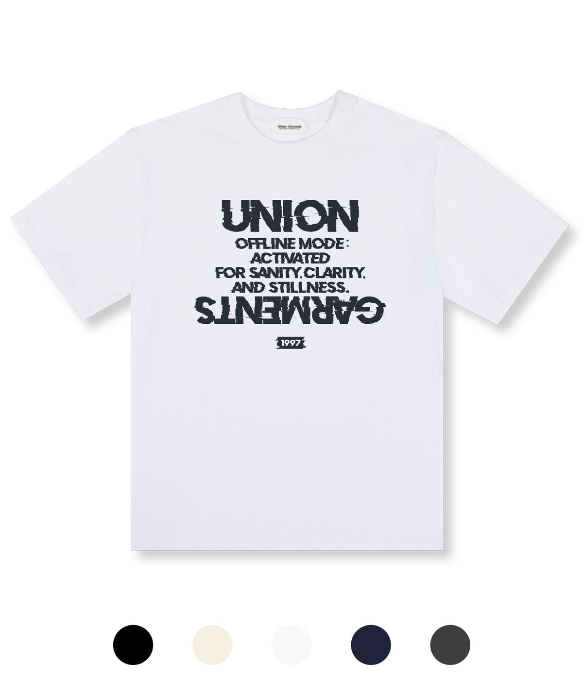 유니온가먼츠(UNION GARMENTS) 오프라인모드 오버핏 반팔 티셔츠 5 COLOR