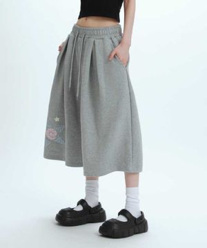 체크 스타 아플리케 버뮤다 팬츠[그레이]