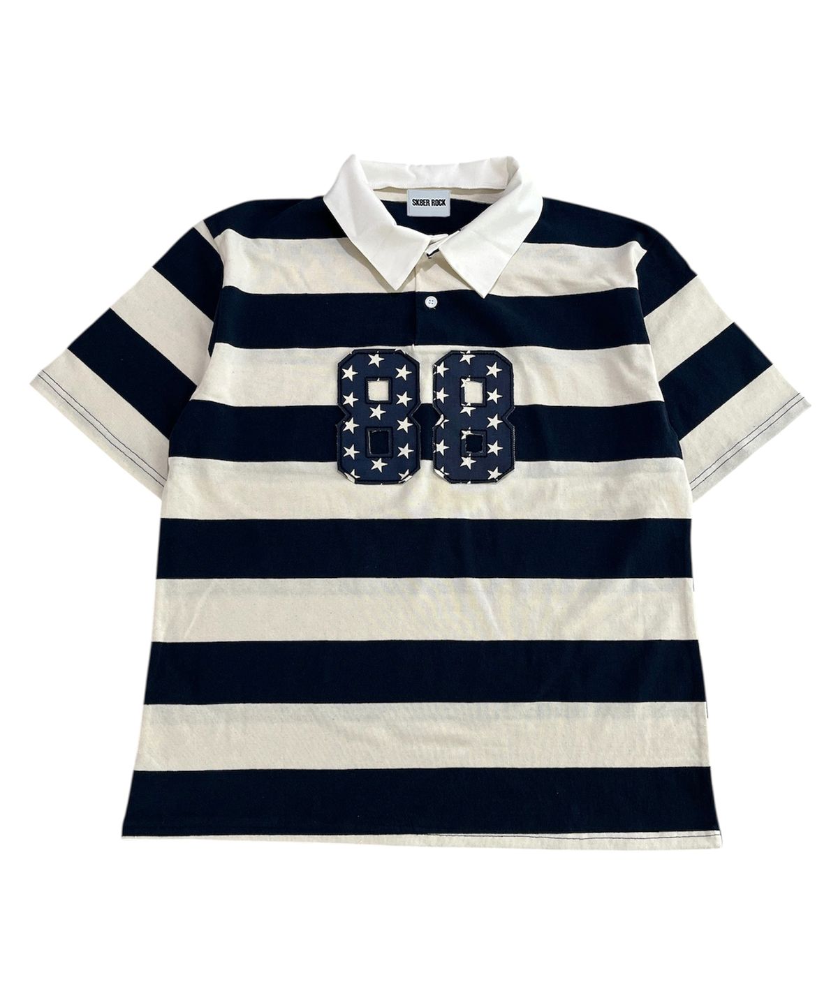 스케이터락(SK8ER ROCK) 88 Stripe Rugby Shirt ((ivory*navy))