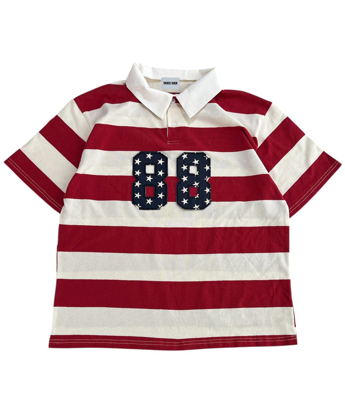 스케이터락(SK8ER ROCK) 88 Stripe Rugby Shirt ((ivory*red))