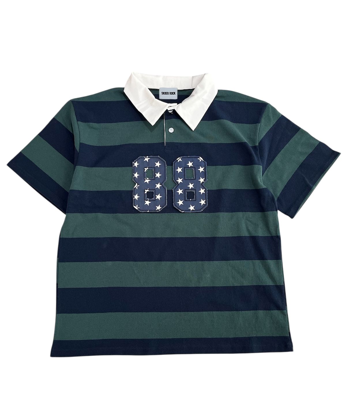 스케이터락(SK8ER ROCK) 88 Stripe Rugby Shirt ((d/green*navy))
