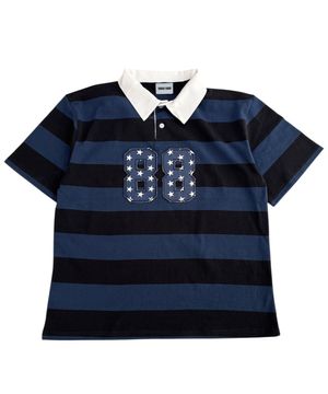 88 Stripe Rugby Shirt ((d/blue*black))