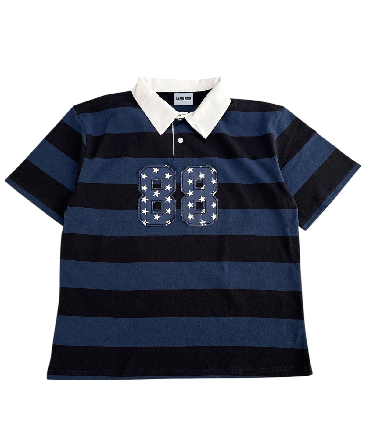 스케이터락(SK8ER ROCK) 88 Stripe Rugby Shirt ((d/blue*black))