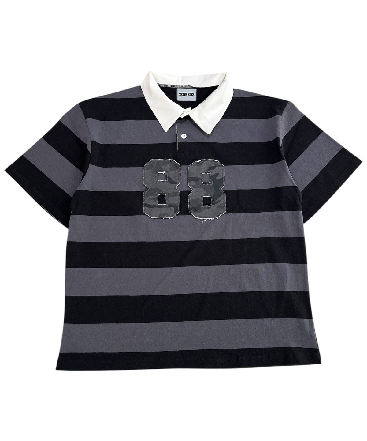 스케이터락(SK8ER ROCK) 88 Stripe Rugby Shirt ((gray*black))