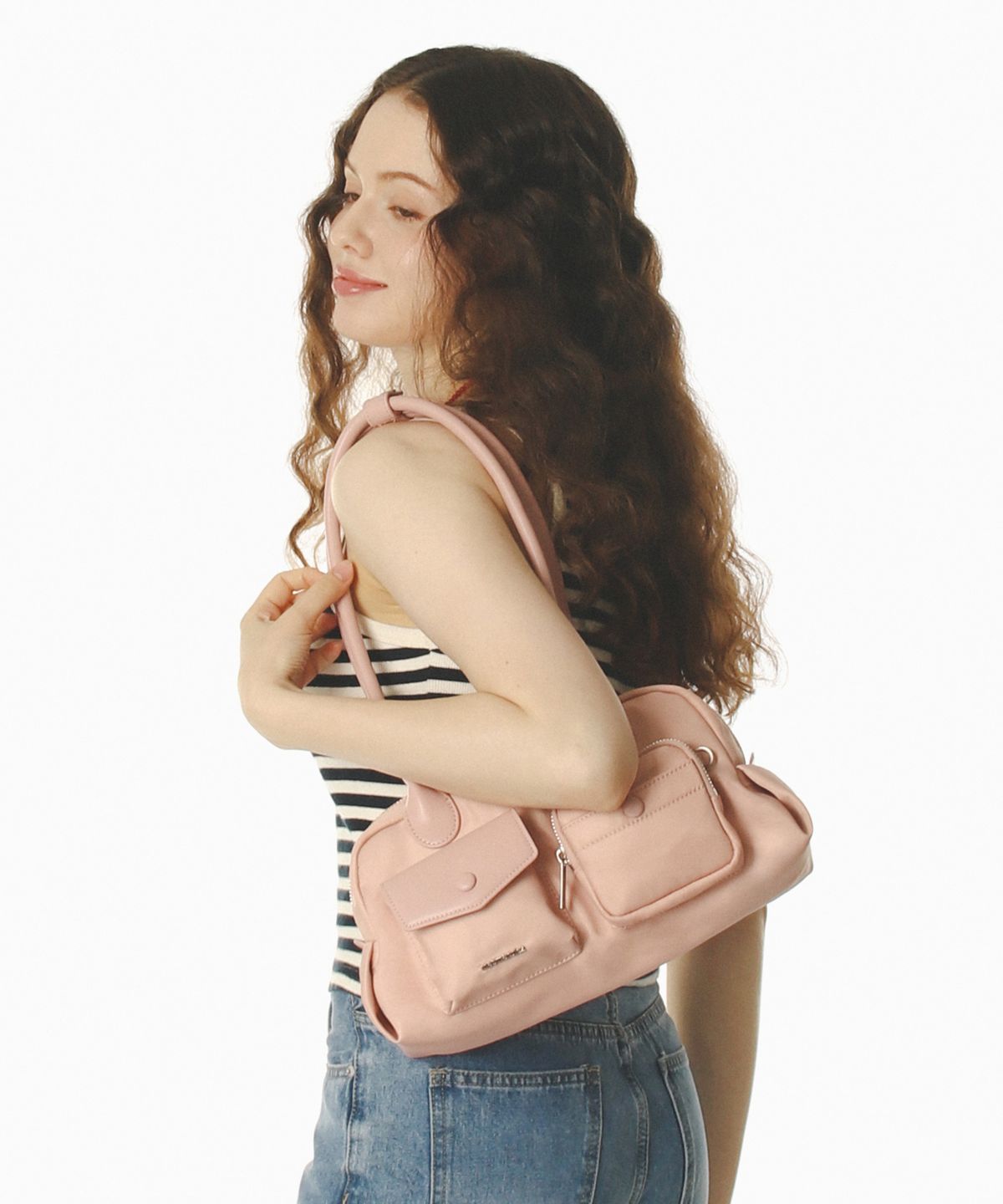 마스마룰즈(MASMARULEZ) Chaming Nylon shoulder bag_Coral pink