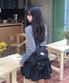 mini ver. Glossy belted flap backpack_Black