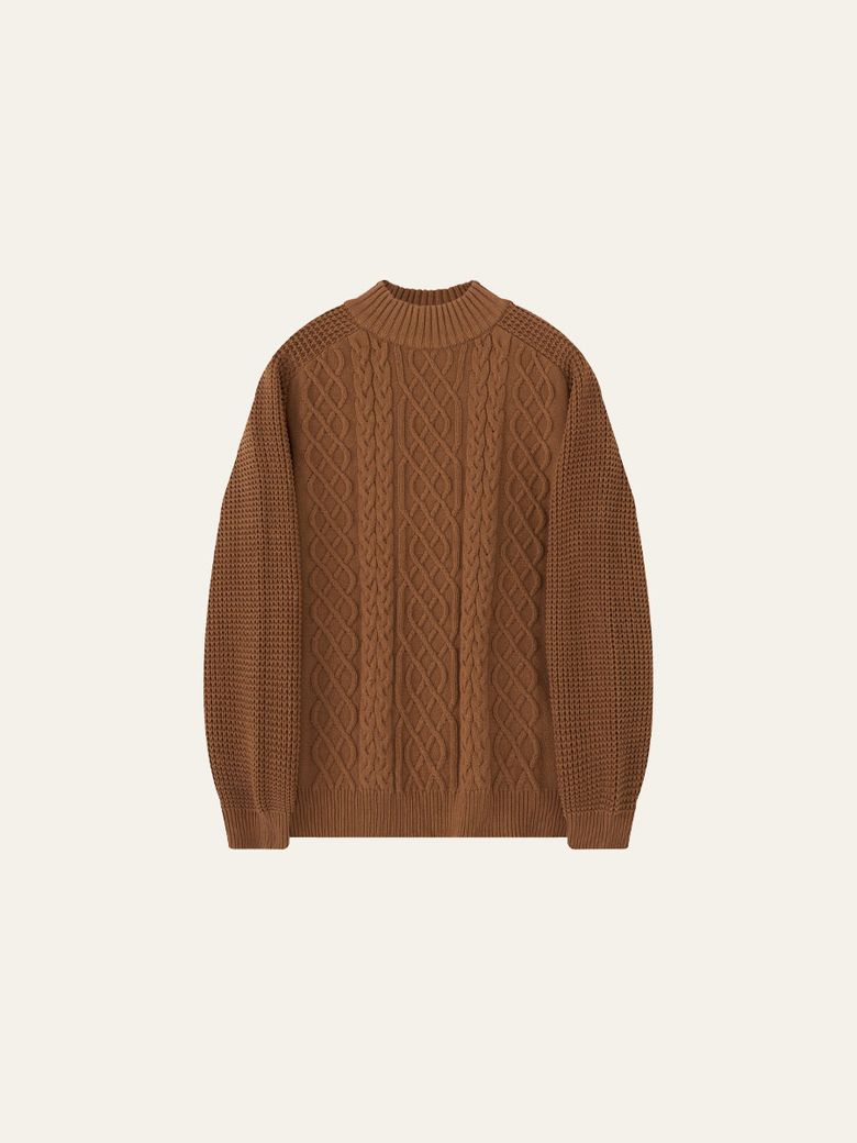 Cable Raglan Sewater (Camel)
