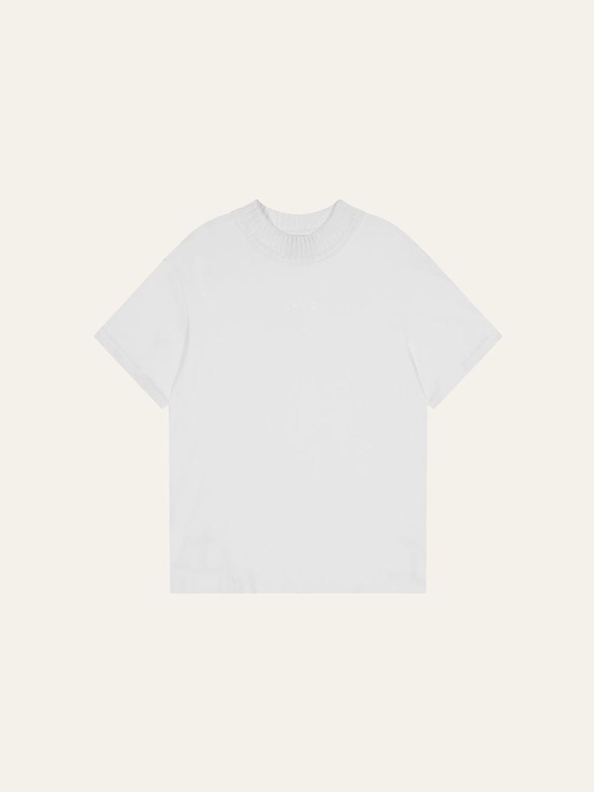 카니(CANNI) Ribbed Collar Tee (Ivory)