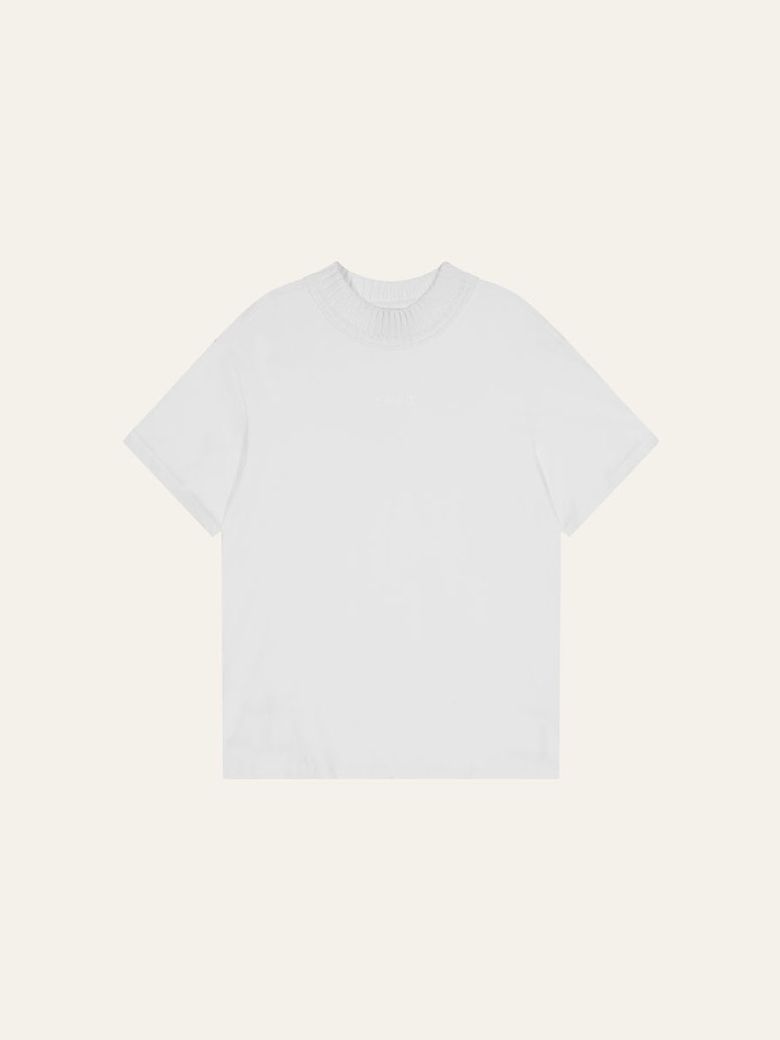 Ribbed Collar Tee (Ivory)