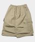 버뮤다 카고 핀턱 스트링 코튼 와이드 밴딩 하프 팬츠[베이지]